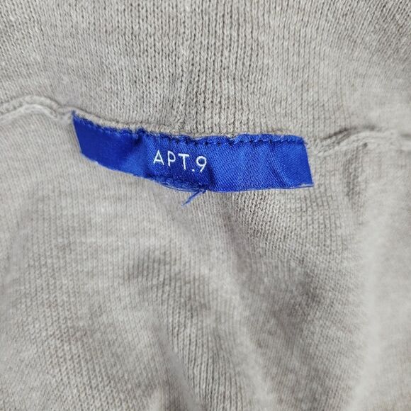 Apt. 9 Oatmeal and Gray Color Block Long Sleeve Open Front Cardigan - Picture 6 of 8